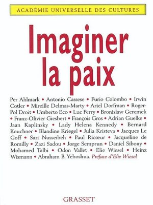 cover image of Imaginer la paix